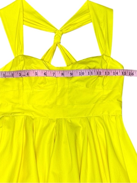 French Connection Yellow Fit-and-Flare Mini Dress Size 4 - Picture 9 of 11